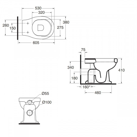 Унитаз приставной Azzurra Giunone GIU100/P bi фото