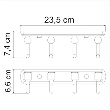 Планка с четырьмя крючками WasserKRAFT Oder K-3074 фото