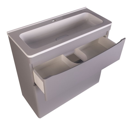 Тумба под раковину Style Line Бергамо мини 90 СС-00002362 серая фото