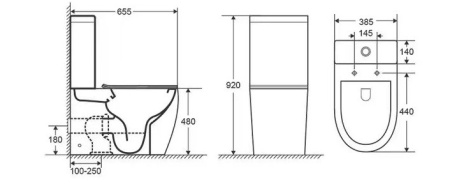 Унитаз напольный CeramaLux N 1289A  с сиденьем soft close фото