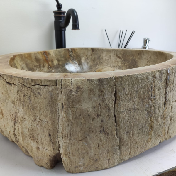 Накладная раковина из окаменелого дерева Fossil Basin OD-00428 (54*50*15) фото