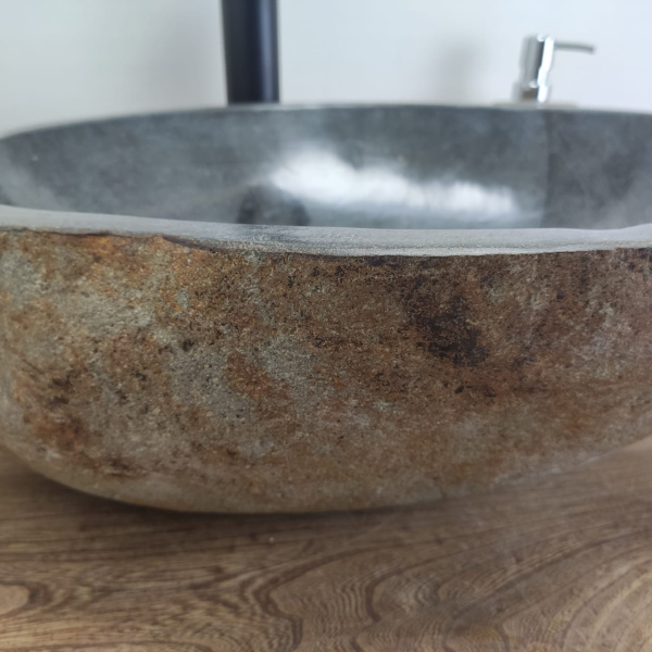 Накладная раковина из речного камня RS0576 (47*39*15) фото