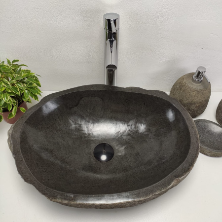 Накладная раковина из речного камня RS0896 (56*40*15) фото