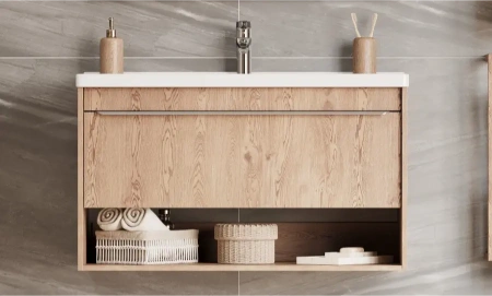 Тумба под раковину Акватон Хоуп 100 1A287401HP6C0 орех фото