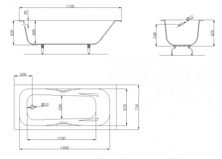 Чугунная ванна OWL 1975 Bjorn OWLIB191107 170x75 фото
