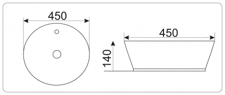 Накладная раковина CeramaLux NC D1306H021 45х45 фото