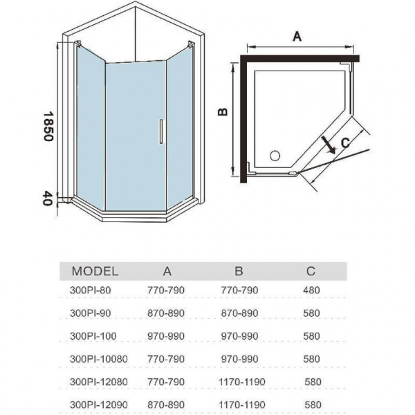 Душевой уголок WeltWasser WW300 300PI-100 100х100 фото