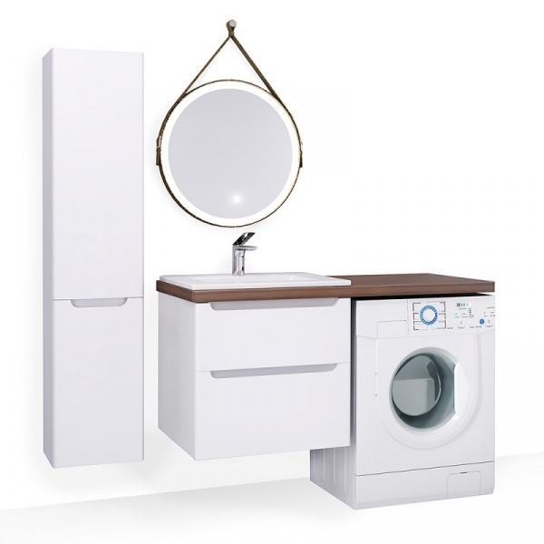 Тумба с раковиной Jorno Wood Wood.K2.120/P/W белый фото