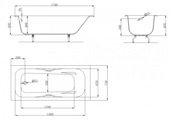Чугунная ванна OWL 1975 Bjorn OWLIB191107 170x75 фото
