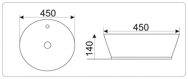 Накладная раковина CeramaLux NC D1306H021 45х45 фото