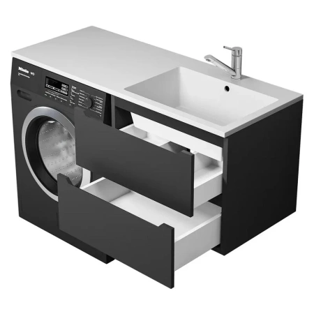 Тумба под стиральную машину Uperwood Tanos 120 TTanosVM60B черная матовая фото