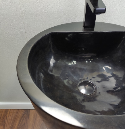 Раковина напольная из мрамора Black MN-01363 (45*45*90) фото