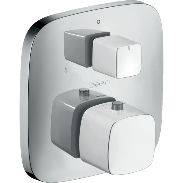 Термостат с запорным/переключающим вентилем Hansgrohe PuraVida 15771400 белый/хром фото