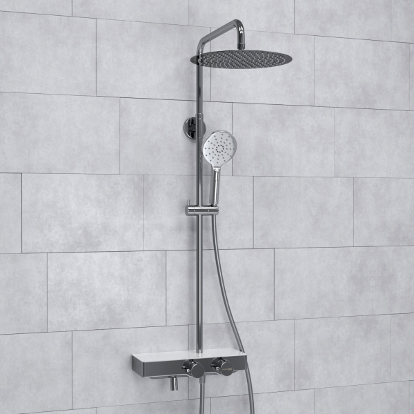 Душевая система (стойка) с термостатом WasserKRAFT Thermo A113.116.127.CH хромоникель фото