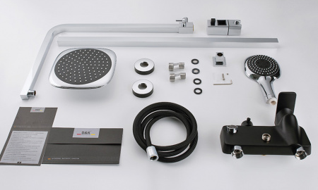 Душевая система (стойка) D&K Technische Berlin DA1433715A02 хром/черный фото