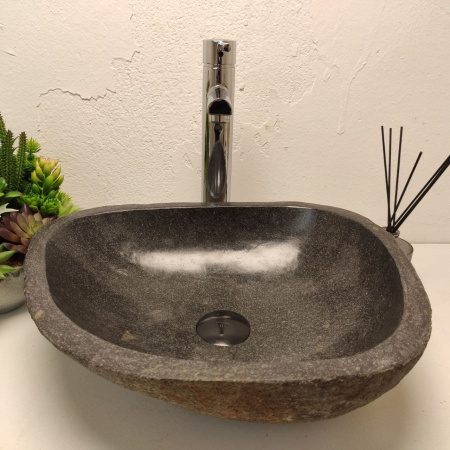 Накладная раковина из речного камня RS01253 (44*37*15) фото