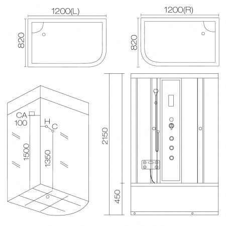 Душевая кабина Aqua Joy Classic AJ-1522L 120x82x215 фото