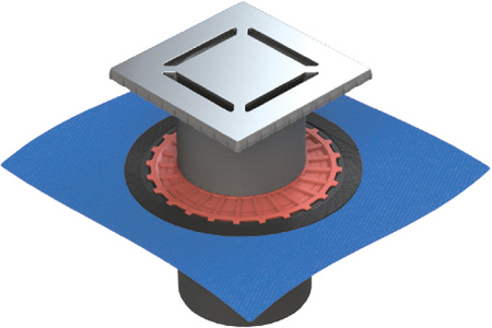 Душевой трап Berges Wasserhaus Zentrum Norma 090462 10x10 см с вертикальным сифоном фото