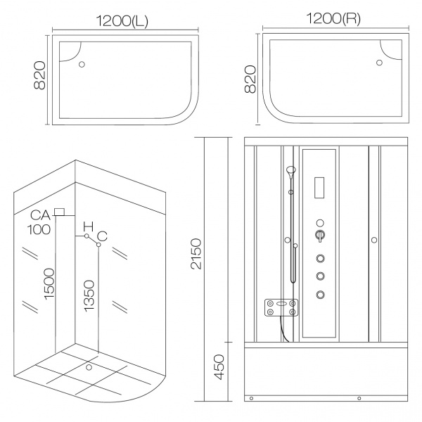 Душевая кабина Aqua Joy Classic AJ-1522R 120x82x215 фото