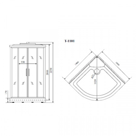 Душевая кабина Timo Standart T-1101 P 100x100 фото