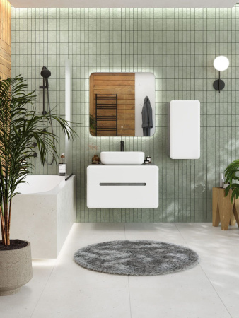 Тумба под накладную раковину Art&Max Genova AM-Genova-800-2C-SO-LN бетон лофт натуральный фото