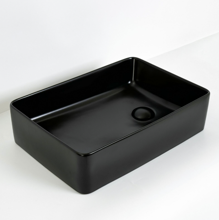 Накладная раковина CeramaLux NC 6250MB 51x33 черная матовая фото
