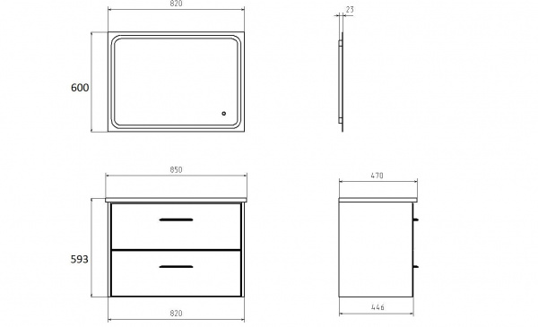 Зеркало ASB Woodline Оскар 10236 82 см фото