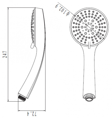 Душевая лейка Damixa Contour 760200500 фото