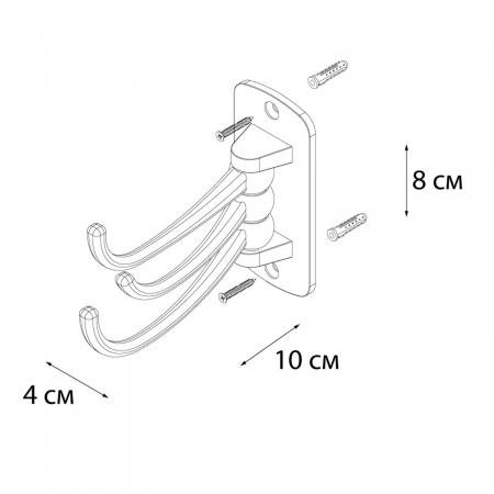 Крючок для ванной тройной поворотный Тройной Fixsen FX-505C фото