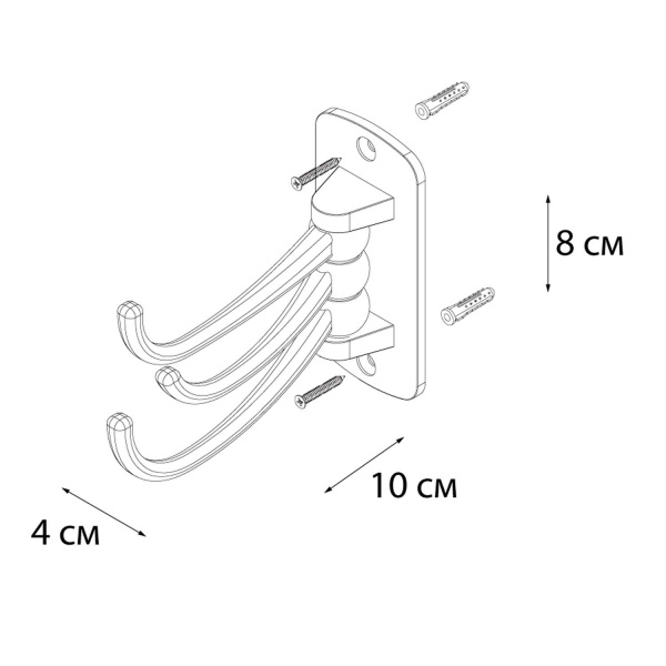 Крючок для ванной тройной поворотный Тройной Fixsen FX-505C фото