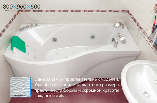 Акриловая ванна Triton Мишель 180х96 R фото
