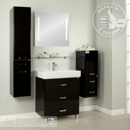 Тумба под раковину Акватон Америна 80 М 1A169101AM950 чёрная фото