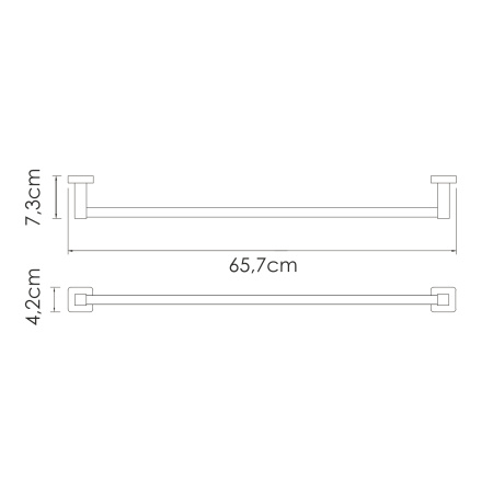 Держатель полотенец одинарный WasserKRAFT Rhin K-8730 хром матовый фото