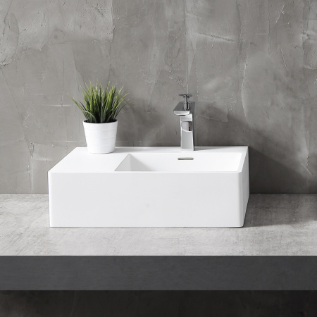 Накладная раковина Abber Stein AS2644 R 56x38 белая матовая фото