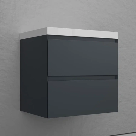 Тумба подвесная под раковину Style Line Манхэттен 60 ЛС-00002366 графит фото