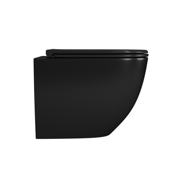 Подвесной унитаз без ободка D&K Matrix DT1396025 черный матовый фото