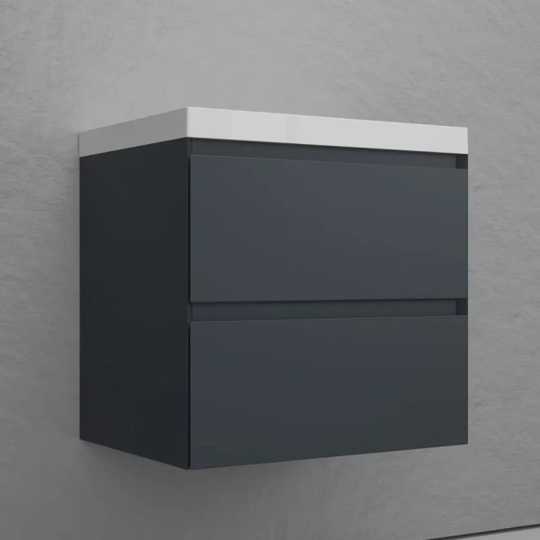 Тумба подвесная под раковину Style Line Манхэттен 60 ЛС-00002366 графит фото