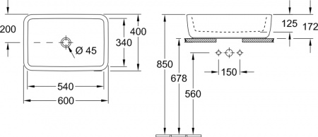 Раковина Villeroy & Boch Architectura 41276001 60x40 фото