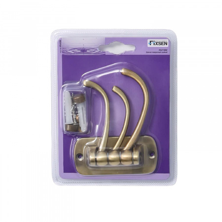 Крючок для ванной тройной поворотный Тройной Fixsen Antik FX-61105C фото