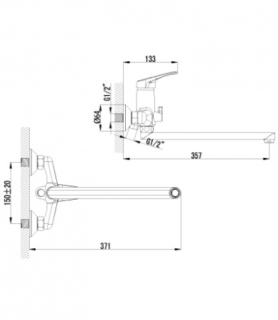Смеситель для ванны с душем Lemark Omega LM3151C фото