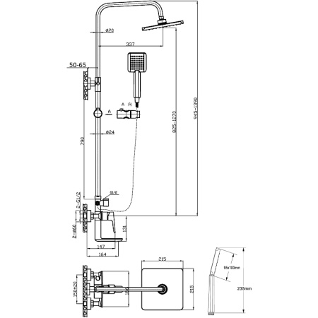 Душевая система Agger Brilliant A0394400 Хром фото