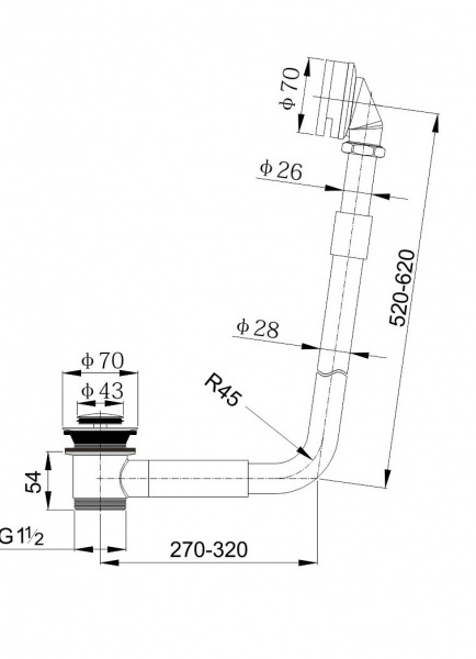 Слив-перелив для ванны Timo 8006/02 антик фото