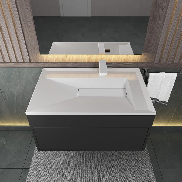 Раковина Uperwood Lotus 80 35480000000 белая матовая фото