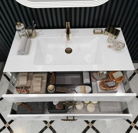 Мебель для ванной Smile Ибица 120 белый/золото фото