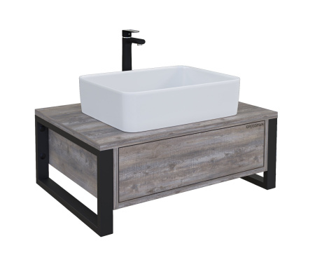 Консоль под накладную раковину Grossman Фарго-60 106023 бетон пайн фото