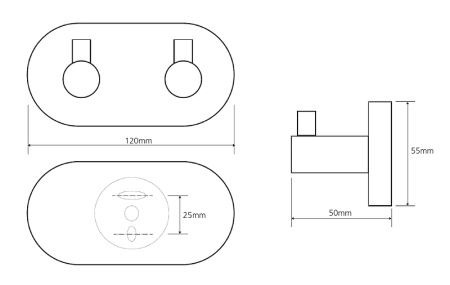 Крючок для ванной двойной на планке Bemeta Dark 104405200 черный матовый фото