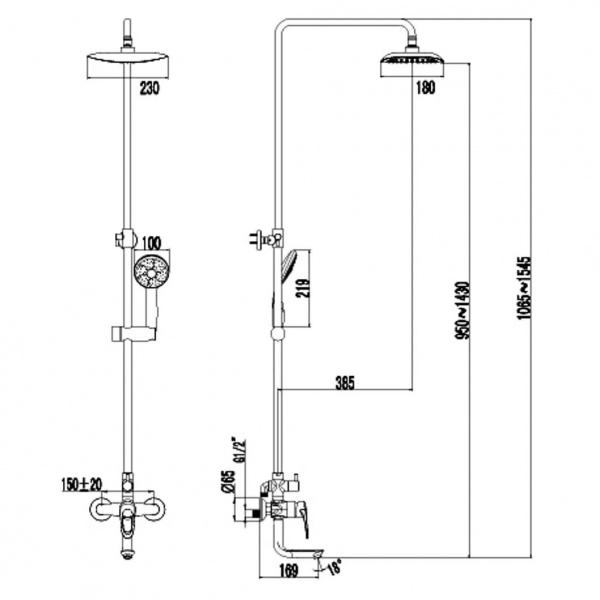 Душевая система (стойка) Lemark Omega LM3162C фото