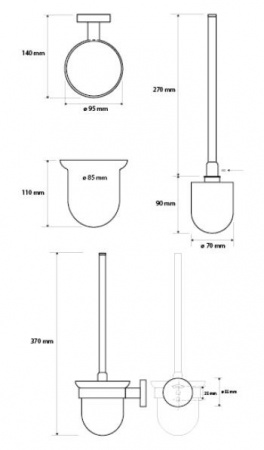 Ершик для туалета Bemeta Dark 104113010 фото