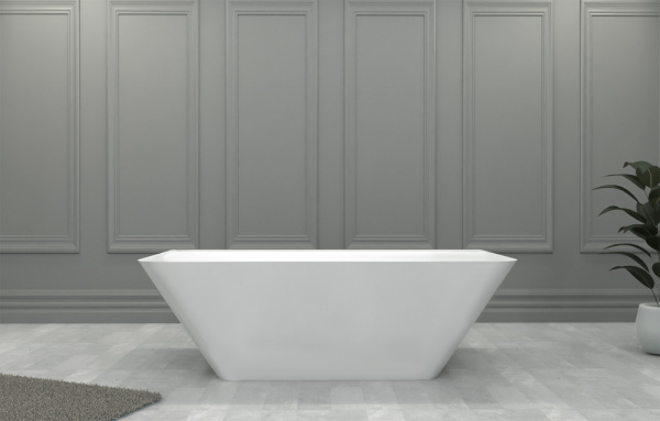 Ванна из искусственого камня Abber Stein AS9619 180x85 белая матовая фото