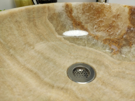 Накладная раковина из оникса Indo Bowl Yellow Small TinLip BO-00331 фото